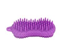 Fafeicy Époudeur pour le Corps en Silicone, Brosse de Bain en Silicone Brosse de Douche en Silicone 2 en 1 Masseur du Cuir Chevelu pour les Cheveux et le Corps avec une Poignée (PURPLE)