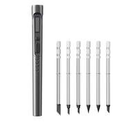 Fafeicy Fer à Souder Intelligent à Contrôle de Température Fer à Souder Numérique Intelligent à Programmable avec écran Couleur de 0,99 Pouces Stabilité (T65-SP avec 6 pannes à)