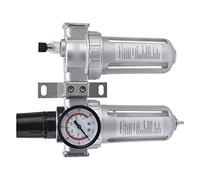 Fafeicy Filtre Régulateur D'air comprimé avec Manomètre et Séparateur | En Alliage D'aluminium, Pression de Service 1,0 MPa, élément Filtrant 40 μm, Raccord G1/4, pour Systèmes pneumatiques.