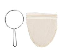 Fafeicy Filtre Réutilisable de Sachet de thé de café de Coton avec la Poignée en Forme de U D'anneau D'acier Inoxydable pour des Personnes âgées de Brassage à la Maison