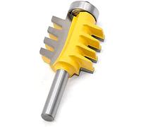 Fafeicy Fraise de 8mm, Languette et Rainure Foret de Routeur à Rainure de Routeur Bits de Joint de Doigt Réversible de Rail Outil de Bricolage pour le Fraisage du Bois, Lame Jaune 8 x 39.4mm