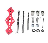 Fafeicy Gabarit de Cheville à Centrage Automatique, Localisateur de Guide de Travail du Bois en Acier Inoxydable en Alliage D'aluminium avec Collier D'arrêt de Profondeur, pour Système