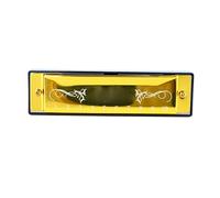 Fafeicy Harmonica, Orgue à Bouche en Aluminium, clé C 10 Trous 20 Tons avec étui pour Enfants et Débutants (GOLD)