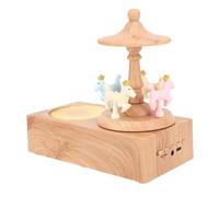 Fafeicy Haut-Parleur Carrousel, Haut-Parleur sans Fil Bluetooth 5.0 avec Chevaux Rotatifs et Lumière Ambiante, Batterie 1200 MAh pour la Décoration de la Chambre à Coucher