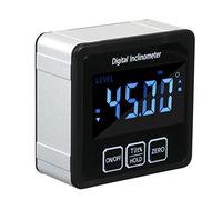 Fafeicy Inclinomètre Rapporteur Numérique, Détecteur D'angle avec Base Magnétique, écran LCD de Haute Précision pour Menuiserie, Construction Automobile (SILVER)