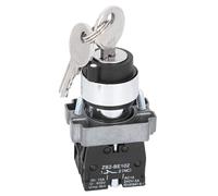 Fafeicy Interrupteur de Verrouillage de clé 2 Positions 240V 3A 22 Mm Trou de Montage Auto-verrouillage pour Panneaux de Commande Industriels