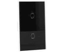 Fafeicy Interrupteur d'éclairage Intelligent WiFi Interrupteur Tactile Mural 2 Gangs AC 95 250 V Panneau en Verre trempé APP et Commande Vocale LED pour la Maison Salon Chambre (Couvercle noir 2