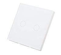 Fafeicy Interrupteur Tactile Blanc 2 Gang Mural en Verre Trempe 110V pour