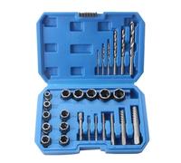 Fafeicy Jeu D'extracteurs D'écrous de Boulons, 26 Pièces, Kit D'extraction de Vis en Spirale avec Forets HSS pour Enlever les écrous de Boulons Arrondis Rouillés Endommagés