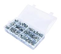 Fafeicy Kit D'assortiment de Mini Colliers de Serrage 135 Pièces, Petit Ensemble de Colliers de Serrage, Micro- 8-18 Mm en Acier au Carbone galvanisé Résistant à la Corrosion