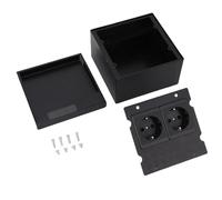 Fafeicy Kit de Boîte de Prise de Courant Encastrée au Sol, Double Prise avec Couvercle Rabattable, 16 A 4000 W, Conception en Acier Inoxydable, Idéal pour les Bureaux et les