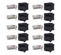 Fafeicy Kit de Connecteurs RJ45 avec Pinces à Sertir, Fiches Ethernet Industrielles 1 Gbit/s pour Câblage de Salle de Machines, Connecteur Ethernet CAT6 Cat5e à 8 Cœurs, Matériau PA et GF