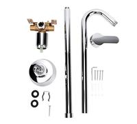 Fafeicy Kit de Douche Extérieure en Acier Inoxydable 304, Robinet de Douche Extérieur à Poignée Unique, Pomme de Ronde pour Cour, Plage, Piscine, Nageur, Jardinier