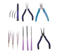 Fafeicy Kit de Finition pour 3D, 13 Pièces Outillage de Post-traitement Résine avec Mors en Acier trempé, Poignée Antidérapante, pour ébarbage et Finition de Modèles 3D