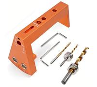 Fafeicy Kit de Guide de Perçage pour Glissière de Tiroir Sous Plan, Gabarit D'angle Précis en Aluminium pour Glissières Compatibles Blum avec Forets à Pointe Brad de 6 Mm et 2,5 M