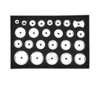 Fafeicy Kit de Matrices de Presse pour Montre, 25 Pièces, Boîtier de Montre en Aluminium, Ensemble de Matrices de Pression avec Type Papillon Plat et Rond pour la Réparation et