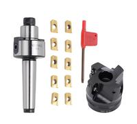 Fafeicy Kit de Moulin à Face, Coupeur de Fraisage Indexable CNC avec 10 Inserts en Carbure APMT1604, Support 400R-50-22 pour L'usinage de Précision