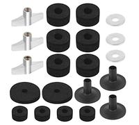 Fafeicy Kit de Tampons en Feutre pour Batterie, 21 Pièces, Accessoires de Remplacement pour Cymbales, Comprend des Rondelles et des Manchons pour Ensembles de Batterie