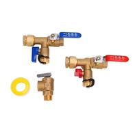 Fafeicy Kit de Vanne de Chauffe-eau sans Réservoir, Vannes à Bille à Passage Intégral de 3/4 Pouces, avec Soupape de Surpression 150 PSI, pour L'entretien du Chauffe-eau par le