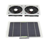 Fafeicy Kit de Ventilateur de Panneau Solaire avec Double Ventilateur D'échappement Imperméable Portable 100W 12V pour la Maison Greenhouse RV ATTIC Ventilation 9.8x7.5 Pouces Panneau