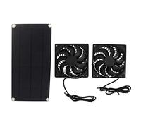 Fafeicy Kit de Ventilateur Solaire Monocristallin 10 W avec Un Mini Ventilateur de Gaz D'échappement étanche pour Le Refroidissement de la Maison pour Chiens, Solaire Facile à Utiliser pour Animal