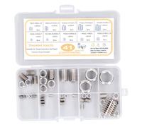 Fafeicy Kit d'inserts de Réparation de Filetage 41 Pièces, Assortiment en Acier Inoxydable pour Applications M2 à M14, Conception Durable pour une Résistance à la Fatigue Améliorée et un Rangement