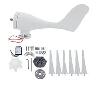 Fafeicy Kit Générateur d'éolienne 200 W avec Freinage électromagnétique, éolienne Verticale en Fibre de Nylon à 6 Pales, Contrôleur de Lacet Automatique pour Système Hybride éolien Solaire, Maison,