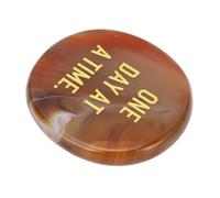 Fafeicy Labradorite S'inquiète des Pierres pour les Pierres de Méditation Gravées de Soulagement de l'anxiété avec un Message Inspirant (Agate rouge)