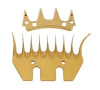 Fafeicy Lames de Cisaillement pour Moutons, 9 Dents Incurvées, Remplacement en Acier à Haute Teneur en Carbone pour la Tonte du Bétail, Alpagas et Lamas