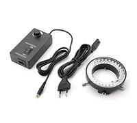 Fafeicy Lampe de Microscope 60 LED, luminosité Réglable de 0 à 100% avec éclairage sans Ombre, pour Microscopes Stéréo et éclairage Auxiliaire de Caméras (Prise UE)