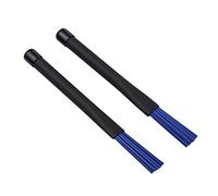 Fafeicy Lot de 2 Baguettes de Batterie, 15 Brosses en Nylon pour Batterie de Jazz, Paire Rétractable, avec Poignée en Caoutchouc, Extensible jusqu'à 30,5 Cm, pour Country, Folk, Pop,