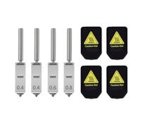 Fafeicy Lot de 4 Buses Hotend en Acier trempé pour, Ensemble intégré à échange Rapide de 0,4 Mm, 0,6 Mm, 0,8, Bloc Thermique en Alliage de Titane avec Couvercles en Silicone