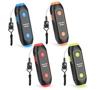 Fafeicy Lot de 4 Sifflets électroniques Réglables à 3 Tons avec Lumière SOS LED 120-150 DB pour Dressage de Chiens, Camping, Urgence (Orange+Rouge+Bleu+Vert Jaune)