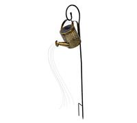 Fafeicy Lumière Solaire de Jardin LED avec Fonction Cascade, Lanterne Extérieure Rétro en Forme de Bouilloire Anti-Rouille pour Pelouse Automatique sans Fil