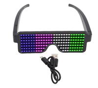 Fafeicy Lunettes Lumineuses LED avec 11 Motifs Dynamiques, Rechargeables par USB, Colorées, pour Fête, Discothèque, Concert