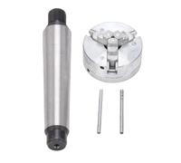 Fafeicy Mandrin de à Bois à Centrage Automatique à 3 Mâchoires avec Arbre MT2, Mandrin à Filetage M12x1 pour Mini D'établi, Plage de Serrage de 10 à 35 Mm pour les Projets de Tournage