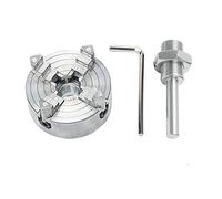 Fafeicy Mandrin en Alliage de Zinc, Mandrin à 3 Mâchoires Autocentrant et à 4 Mâchoires avec Bielle pour Mini Tour à Métaux et Tour à Bois (SILVER)