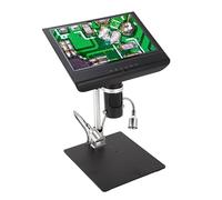 Fafeicy Microscope Numérique LCD 10 Pouces 1080P, Grossissement 3-200X & 13-80X, Zoom Numérique 0-4X, écran Réglable à 180°, avec Lumières LED sans Ombre pour Soudure et Réparation de