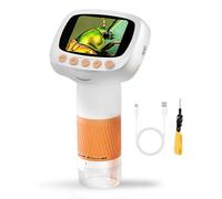Fafeicy Microscope Numérique Portatif pour Enfants, Zoom 1000X, Microscope Portable de Poche avec écran IPS de 2 Pouces, 8 Lumières LED, Enregistrement Photo et Vidéo pour L'éducation