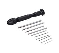 Fafeicy Mini Forets Hélicoïdaux, Ensemble de Forets à étau Manuel en Acier Rapide, 11 Pièces pour le Bois, la Cire d'abeille, le Caoutchouc et Plus