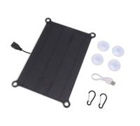 Fafeicy Mini Kit de Panneau Solaire, Chargeur Solaire USB en Silicium Monocristallin 10 W 5 V, Panneau de Charge Portable avec Câble de Contrôleur, Ventouses pour Randonnée, Camping, Voyage,