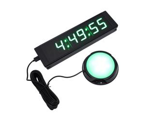 Fafeicy Minuterie de Tournoi LED en Alliage D'aluminium, Compte à Rebours Numérique, Affichage Vert à 6 Chiffres, Chronomètre télécommandé Rechargeable pour Salle de Sport, Réunion,