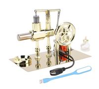 Fafeicy Modèle de Moteur Stirling, Kit D'enseignement de Modèle de Moteur de Générateur D'énergie à Air Chaud avec Lumière LED pour Jouet éducatif de Bureau pour Adultes