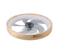 Fafeicy Moderne Bois Garniture Encastré Ventilateur de Plafond, avec Lumière 20 "Profil Bas Lustre Dimmable LED Télécommande 6 Vent Vitesses Silencieux Réversible Moteur pour Chambre