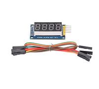 Fafeicy Module de Tube Numérique à 4 Chiffres 3,3V-5V, Module d'Affichage LED Réglable, Pilote 74HC595, avec Cavalier