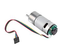 Fafeicy Moteur à Engrenages 37D à Couple élevé, Moteur de Réduction de Vitesse 12V/24V avec Encodeur, Tout en Métal pour Appareils Intelligents, Moniteurs de Balayeuses (12V, vitesse de rotation 500)