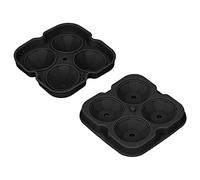 Fafeicy Moule à Glaçons en Silicone 4 Pièces, Bacs à Glaçons Flexibles Diamant avec Couvercles Amovibles pour Whisky Cocktails et Congélateur de Cuisine -40°C à 215°C (BLACK)