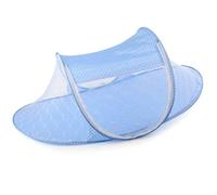 Fafeicy Moustiquaire Portable et Pliable pour Lit de bébé | Lit de Sommeil pour Nouveau-né en Polyester pour| Conception à Dessus carré | Fermeture éclair Double Face | Tissu (Bleu Ciel,