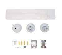 Fafeicy Multiprise sous Armoire, Rail en Alliage D'aluminium de 40 Cm | Ports USB à Deux Prises Ue, Boîtier PC Ignifuge, Conception D'installation de Montage Intégrée, Utilisation de Prise Murale