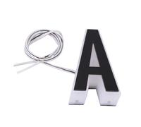 Fafeicy Numéro de Maison Extérieur à LED, Panneau D'adresse de Type Enfichable, Lettre Noire éclairée Moderne A 6,75 Cm pour un Usage Résidentiel et Commercial